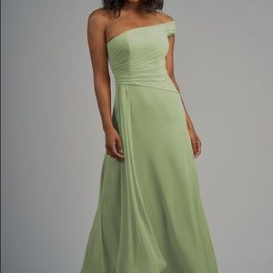 Jasmine Green One-Shoulder Long Bridesmaid Dress
